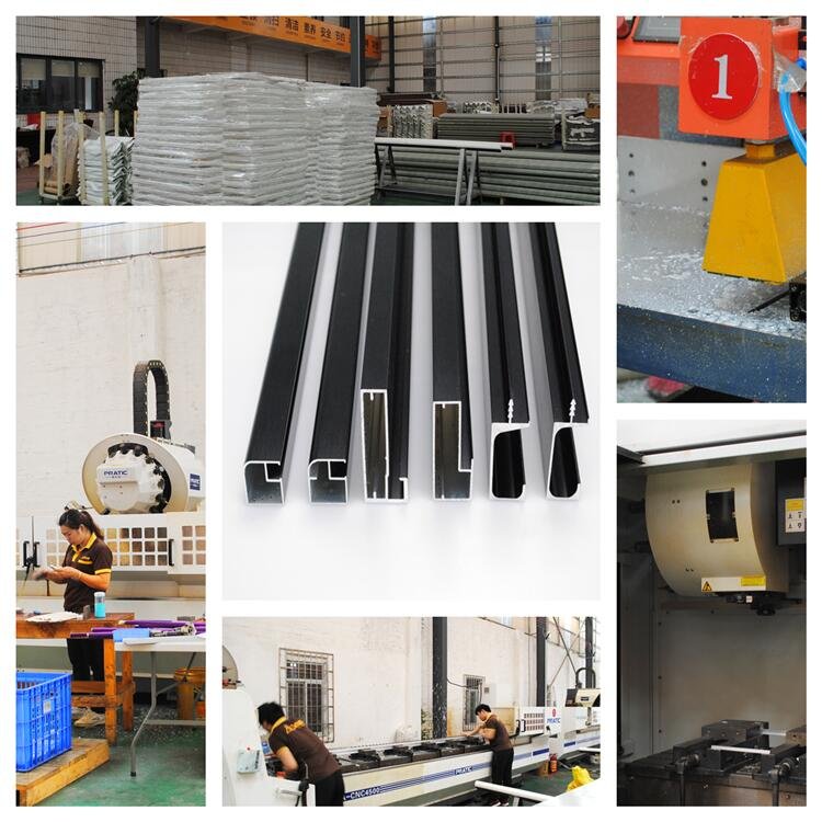 ZHONGLIAN Customized Africa Market Price Black Golden G Handle Kitchen Aluminum Profile