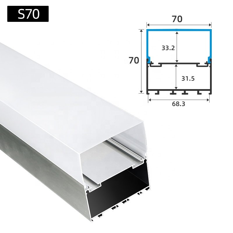 S70 Best Three Sided Luminous Surface Extrusion Channel Led Aluminium Profile for Home Decoration Profile Aluminum