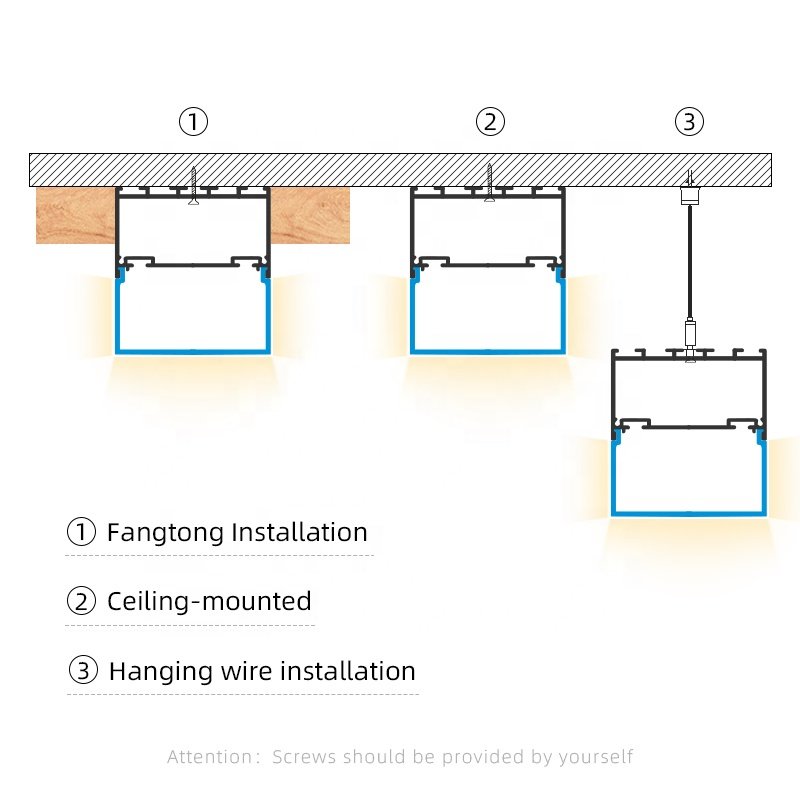 S70 Best Three Sided Luminous Surface Extrusion Channel Led Aluminium Profile for Home Decoration Profile Aluminum