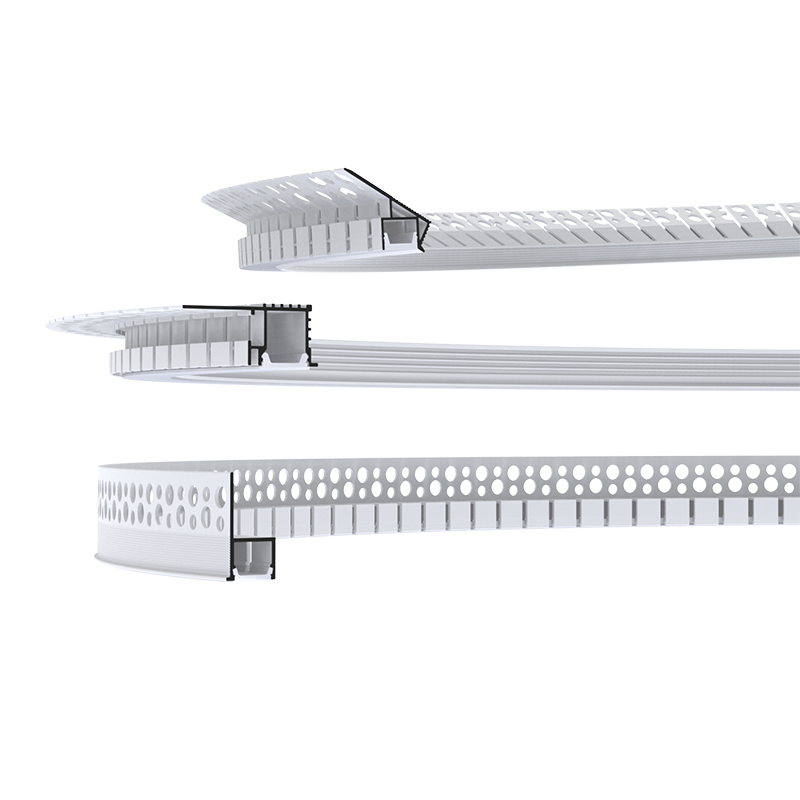 Customized Aluminium Profile For LED Lighting Strip Bandable Plaster Wall Recessed LED Aluminum Profile