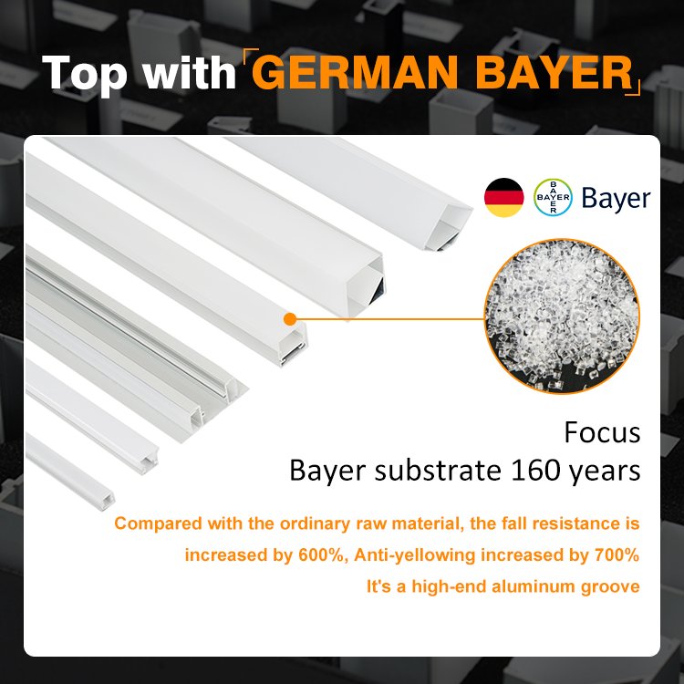 EU Warehouse Led Aluminum Channel Extrusion Housing Mounted Cinema Profile Light Outdoor Step Lights Led Strip Aluminum Profile