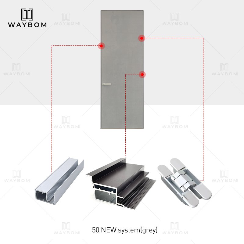 50 slim door Profile Frameless Aluminum Flush Hidden Invisible Bedroom Living Interior Others Frameless Doors Aluminum Profile