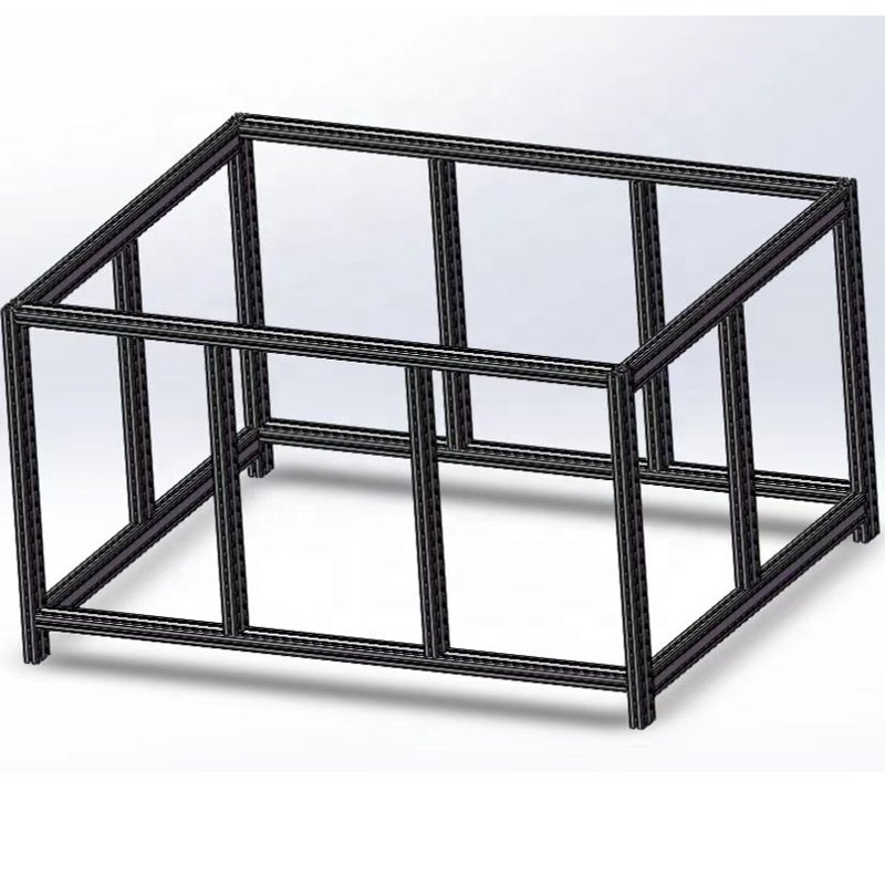 2020 3030 4040 4080 Aluminium Extrusion Profil Frame T Slot V Slot 40x40 Custom Extruded Black Industrial Aluminum Profiles