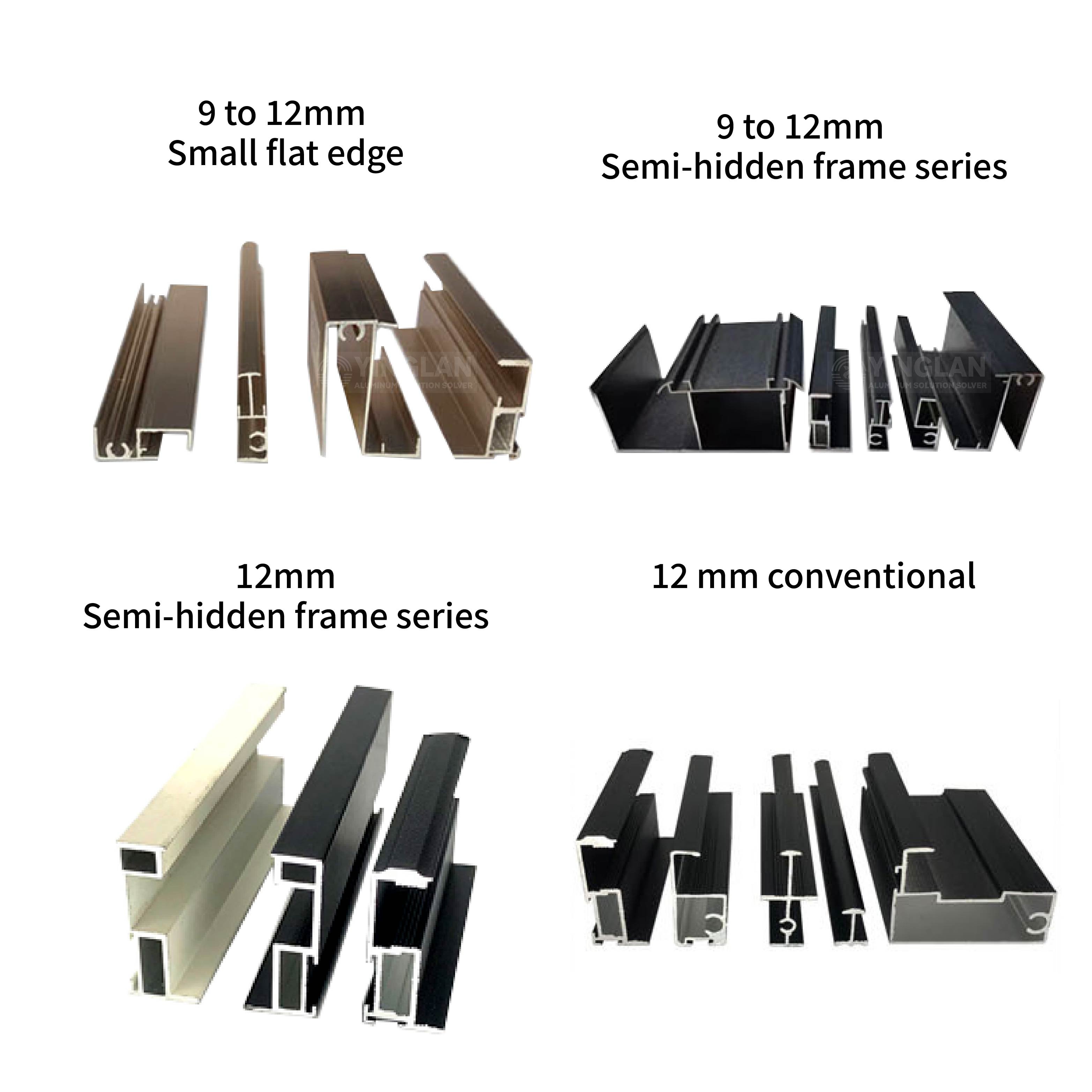 YL furniture hardware cabinet aluminum frame sliding door aluminium profile for wardrobe glass door