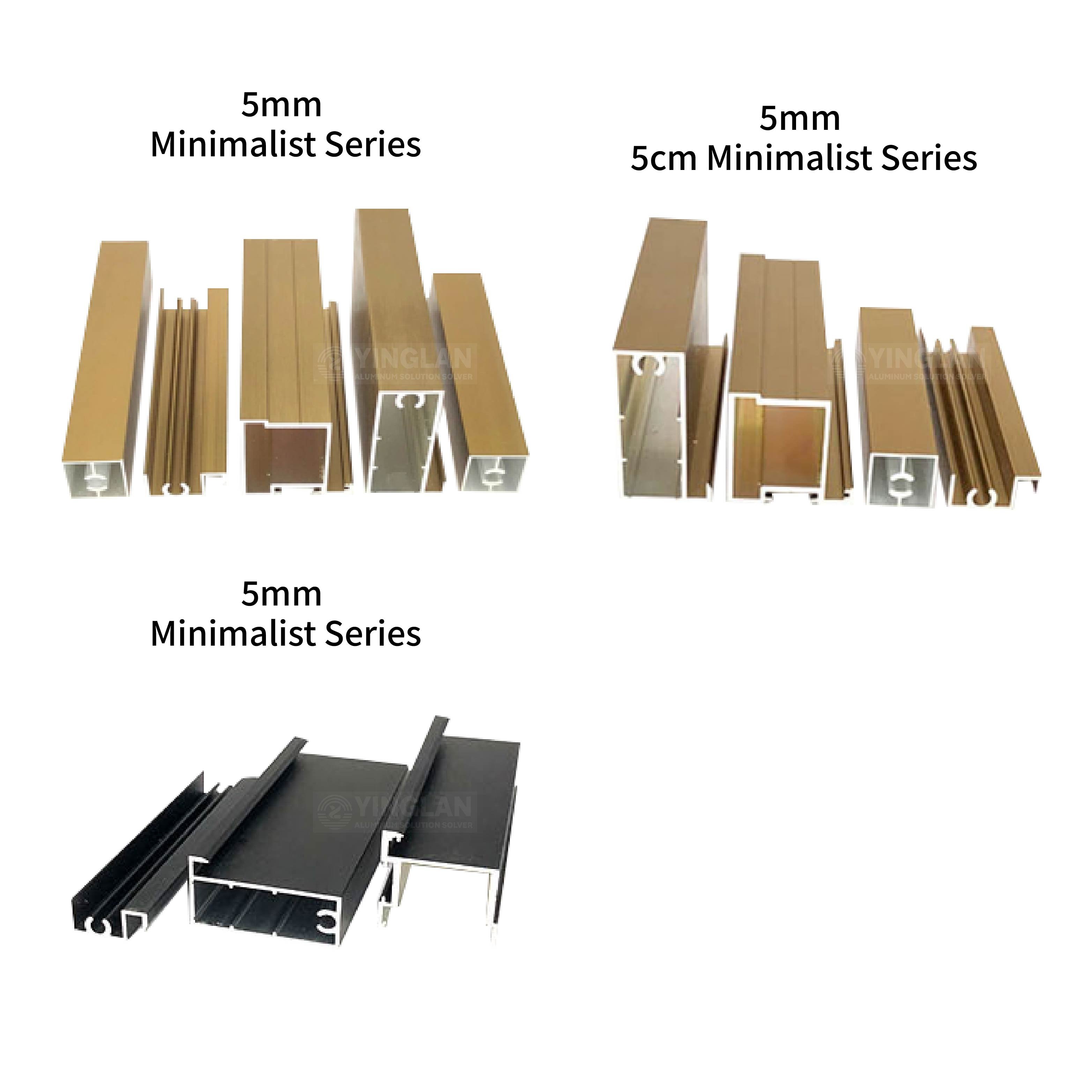 YL furniture hardware cabinet aluminum frame sliding door aluminium profile for wardrobe glass door