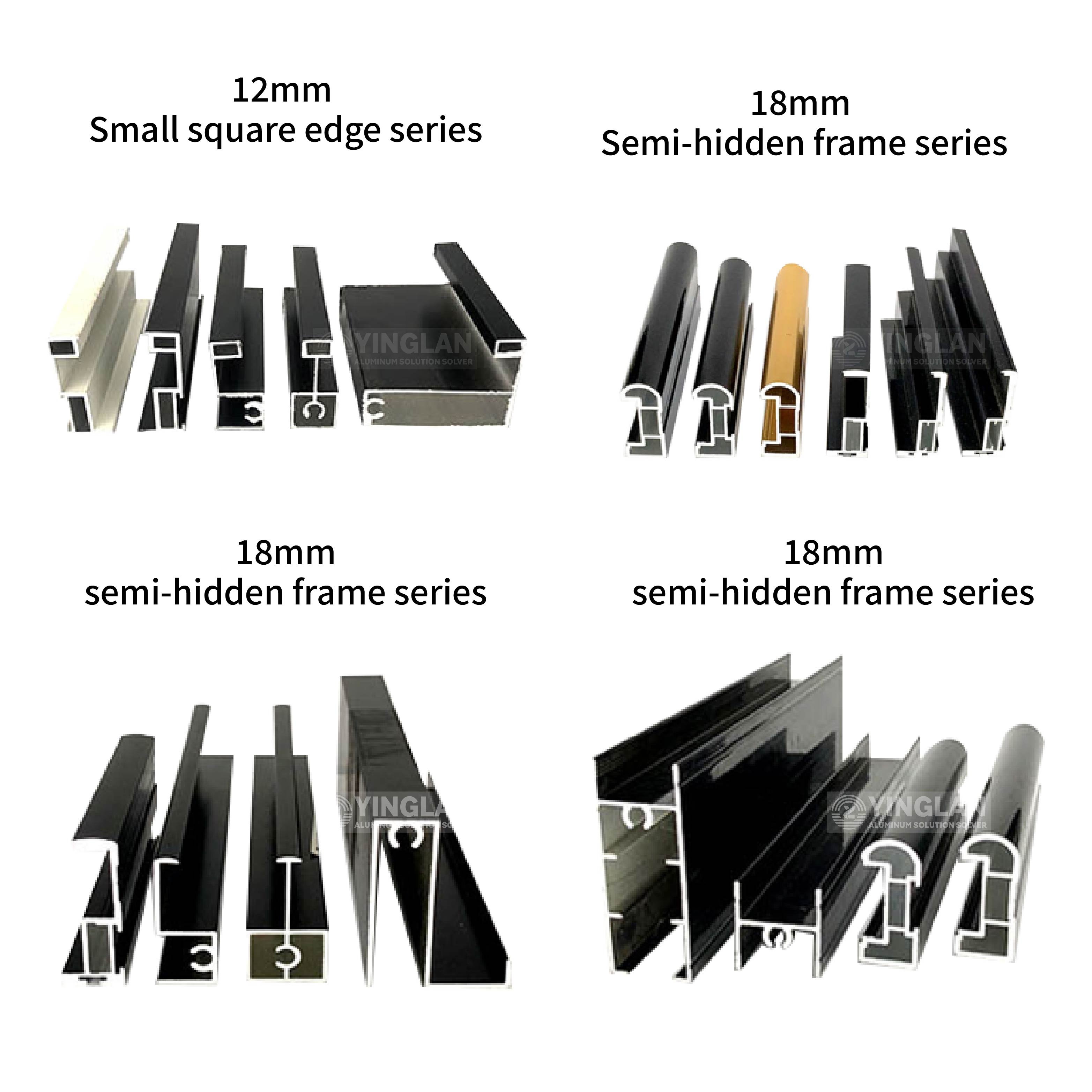 YL furniture hardware cabinet aluminum frame sliding door aluminium profile for wardrobe glass door