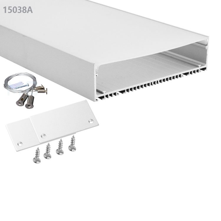 Super Brightness Recessed Super wide 40mm led aluminum profile for led linear high bay light with rigid pcb