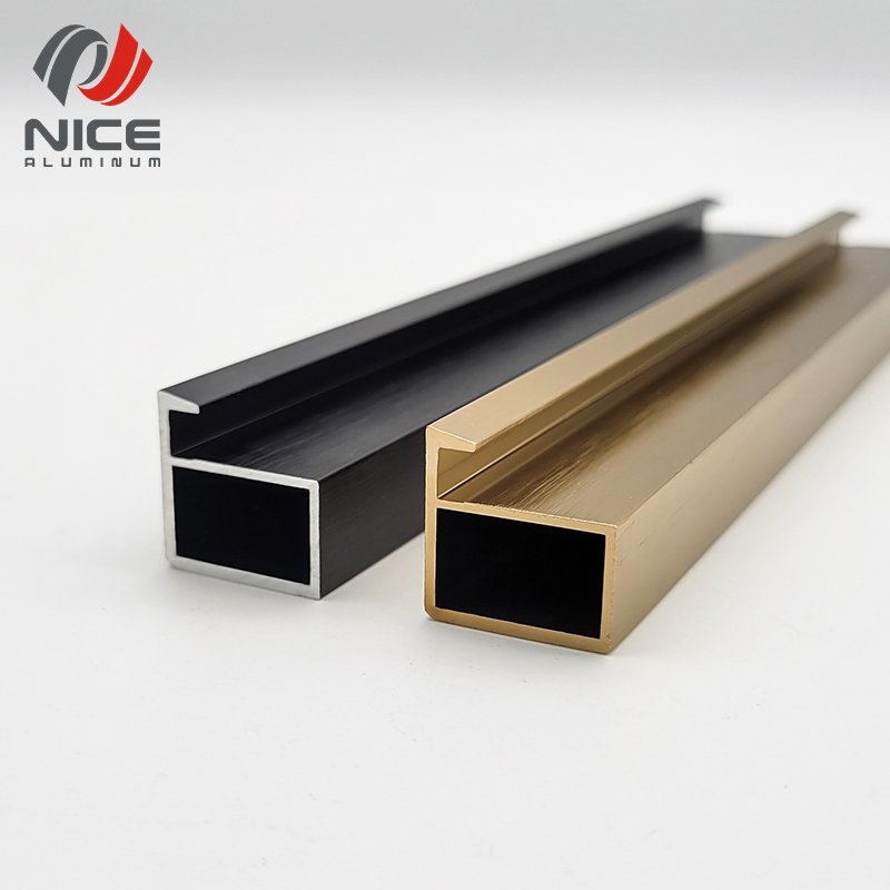 Framing Wall Mounted Aluminum Profile Picture Photo Mirror Frame Extrusion Rose Gold Customized mirror frame aluminum