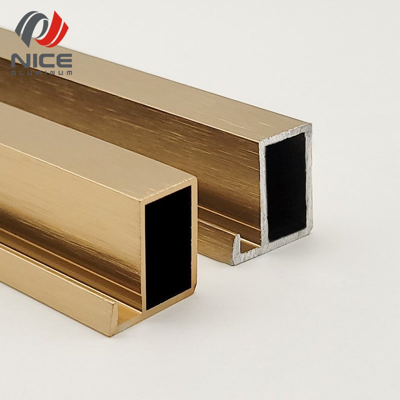 Framing Wall Mounted Aluminum Profile Picture Photo Mirror Frame Extrusion Rose Gold Customized mirror frame aluminum