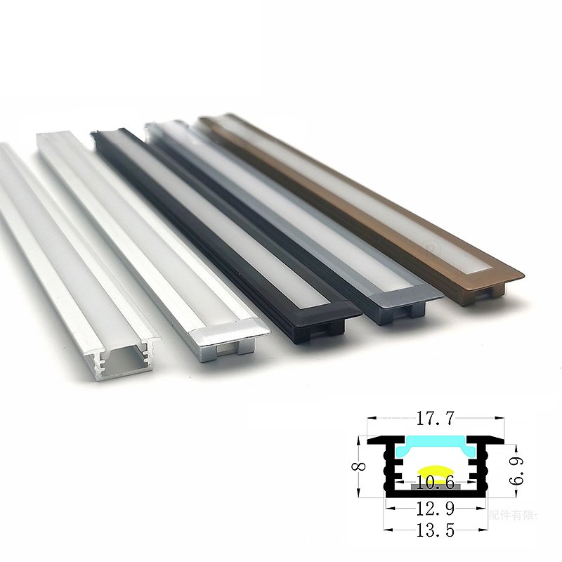 Customized Line Lamp Shell Embedded 15 * 10 U-shaped Aluminum Slot Surface mounted LED Linear Strip Lamp Aluminum Profile Slot