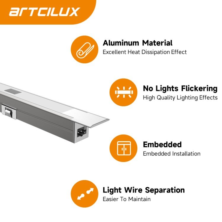 Hot sale 7.5W/Mwardrobe aluminium profile cabinet aluminum wardrobe glass profile indoor lighting sensor lighting