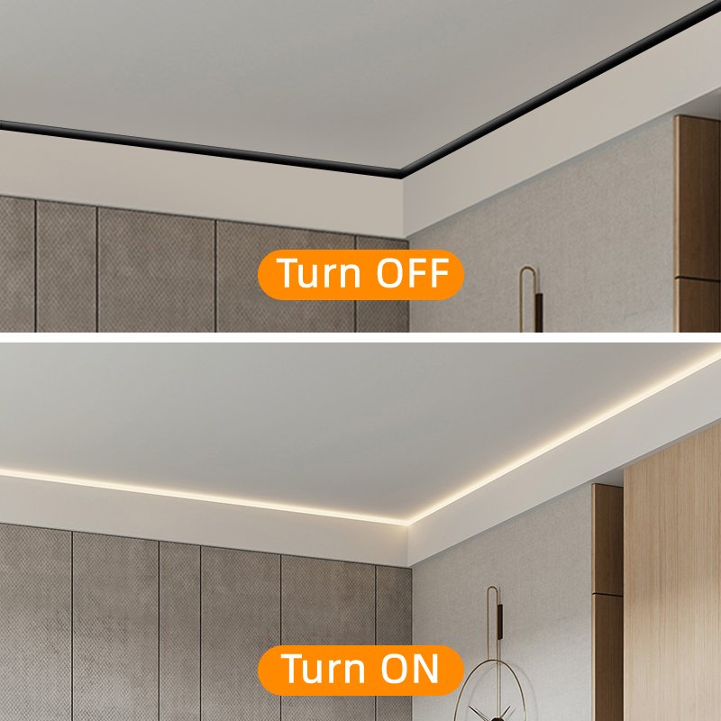 1m 2m 3m led alu skirting aluminium profile for led lighting strip outdoor profile Super slim recessed aluminum light profile