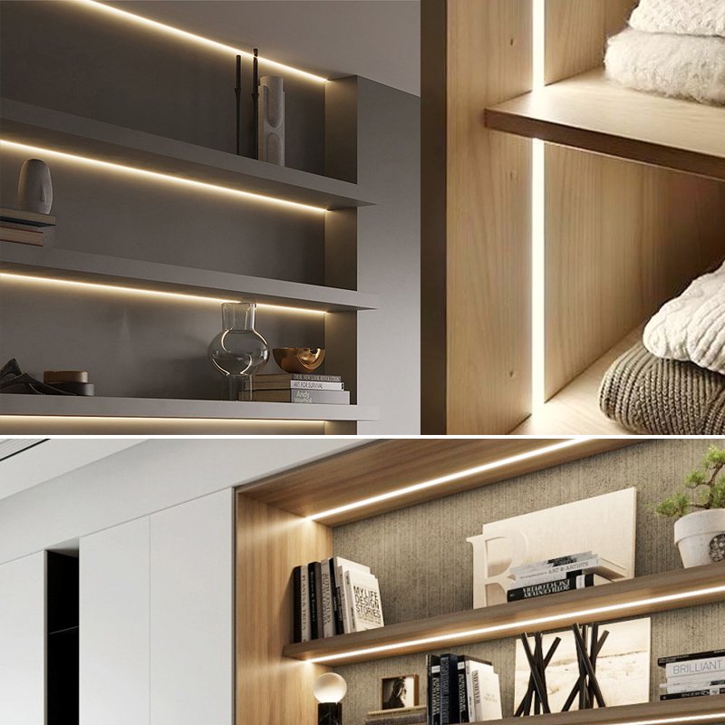 6063 Aluminum Profile for LED Strip Light recessed slotted led strips LED aluminium cabinet lighting profile
