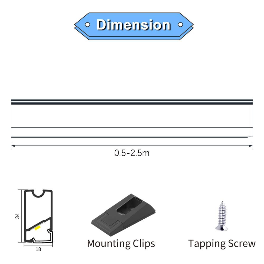 VST Wardrobe Led Aluminium Profile Light For Wardrobe Cabinet Furniture Window Display Store Shelf Clothes Shop