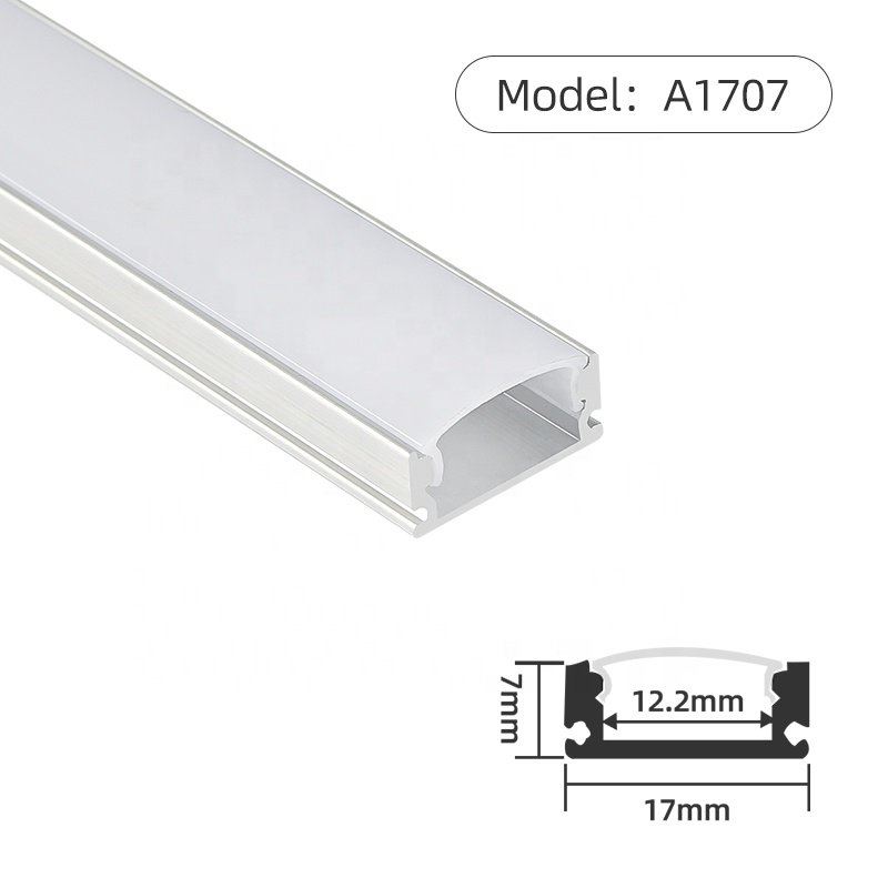 Custom Led Strip Light Aluminum Profile 17*7mm Recessed Led Aluminum Profile Channel with Diffuser White Black