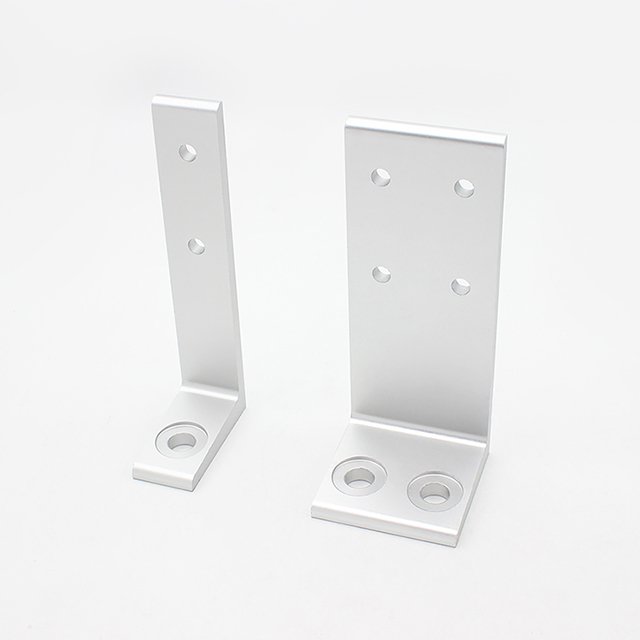 4080 Series Double-Slotted Aluminum Floor Mount Base Plate Sliver Anodizing For 40x80 T-slot Aluminum Profile