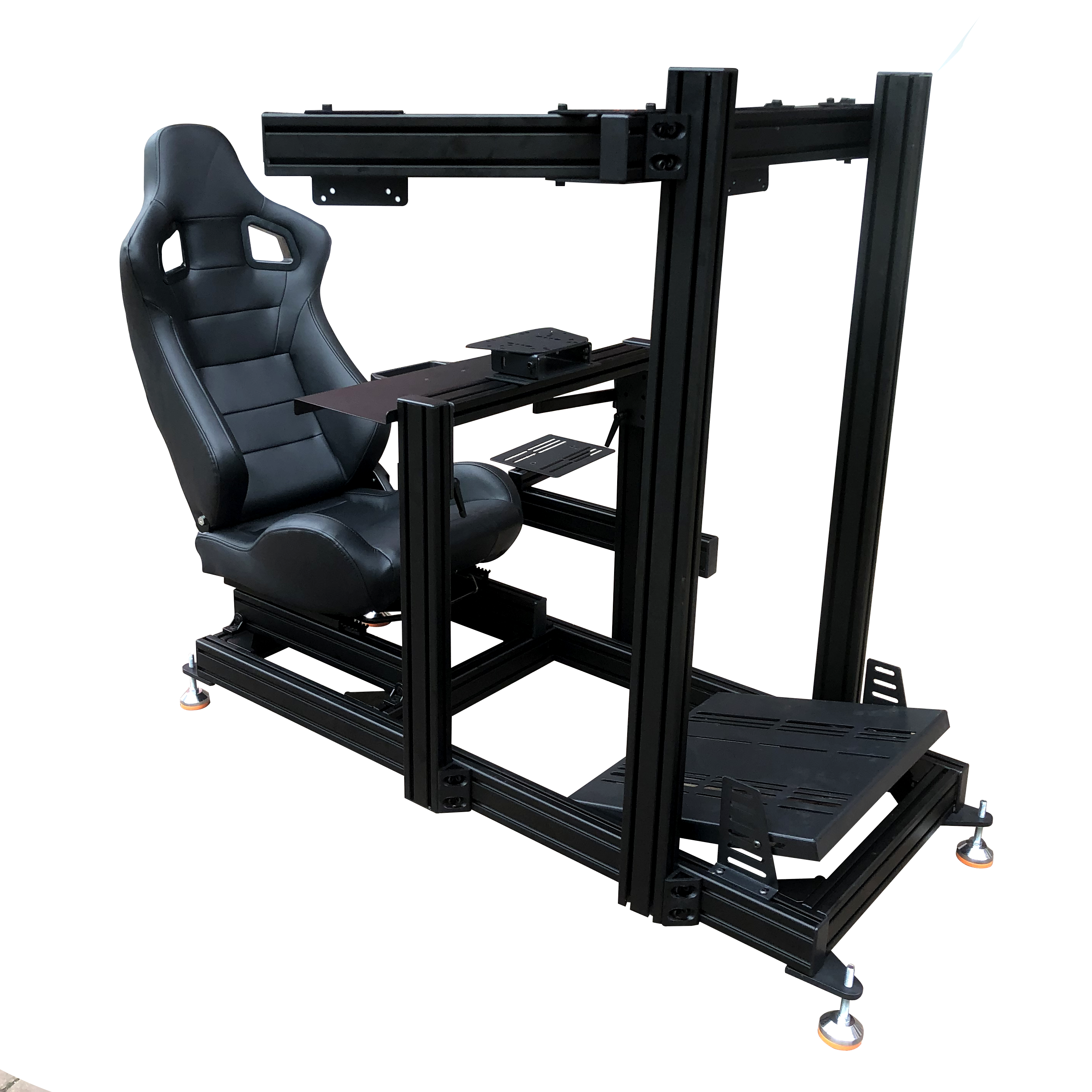 Cheaper price aluminum profile supplier T slot black anodized 4040 4080 40120 40160 aluminum frame simulator racing cockpit kit