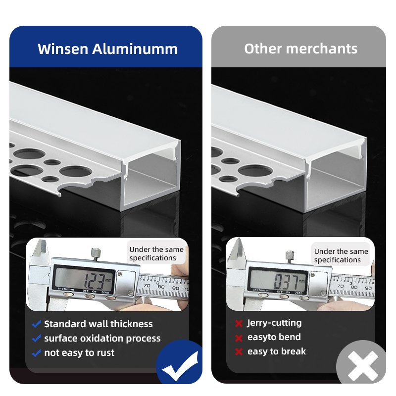 B005 For Ceiling LED Light Strips Alu Channel With PC Cover Recessed Drywall Gypsum Wall Plaster In Led Aluminum Profil