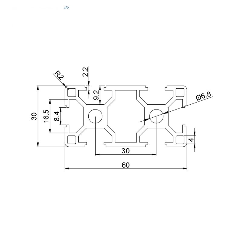 china manufacturer 8029 30*60 industrial aluminium profile light aluminium extrusion in 2040 2550 3060 4080 4590 50100