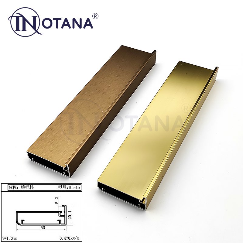 Minimalist anodized gold black cabinets kitchen closet doors aluminum frame wardrobes glass doors aluminium profiles