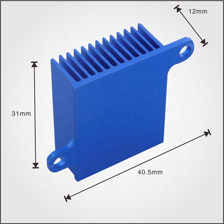 Customized Aluminum Profiles Heat Sink Electronic Chip Radiator Heat Conduction Blue Heatsink Aluminium Profile for Heat Sink