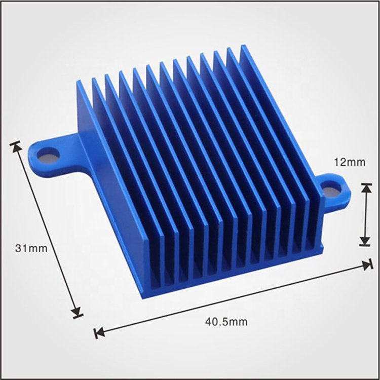 Customized Aluminum Profiles Heat Sink Electronic Chip Radiator Heat Conduction Blue Heatsink Aluminium Profile for Heat Sink