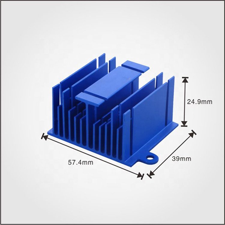 Customized Aluminum Profiles Heat Sink Electronic Chip Radiator Heat Conduction Blue Heatsink Aluminium Profile for Heat Sink