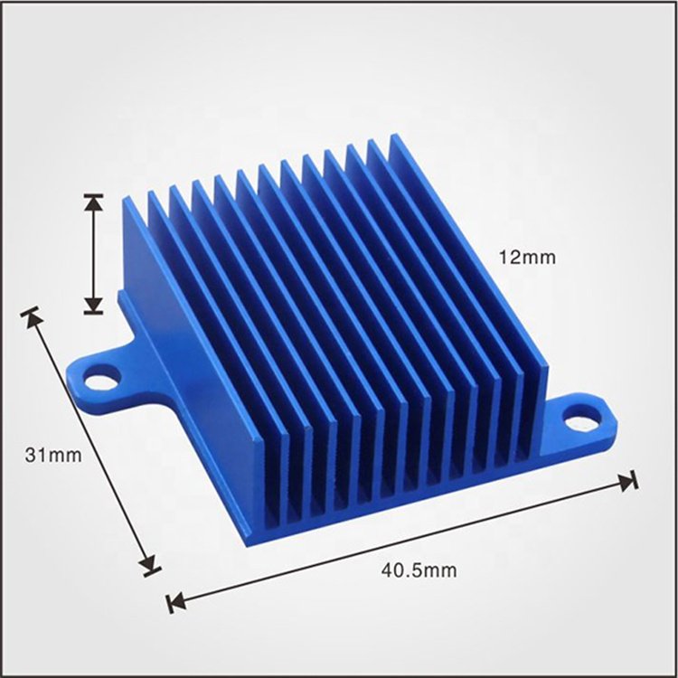 Customized Aluminum Profiles Heat Sink Electronic Chip Radiator Heat Conduction Blue Heatsink Aluminium Profile for Heat Sink