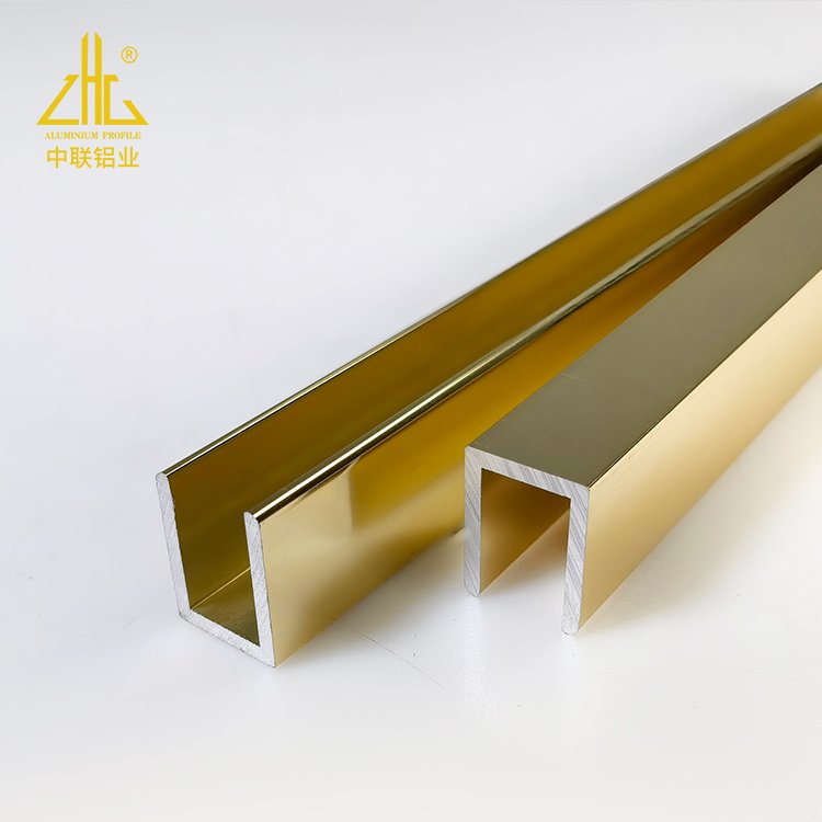 Foshan Factory 6463 U Channel Polished Electroplated finish Aluminum shower door profile Used for Schools and Dormitories