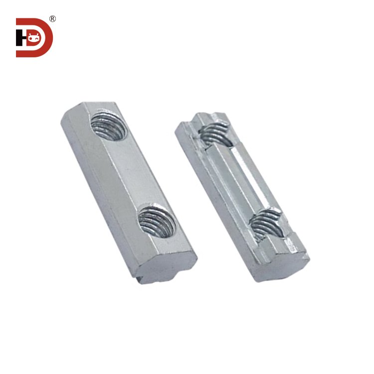Aluminum fastening accessories 30/40 double hole 3060/4080 slider nut, rectangular boat shaped M6/M8 carbon steel material nut