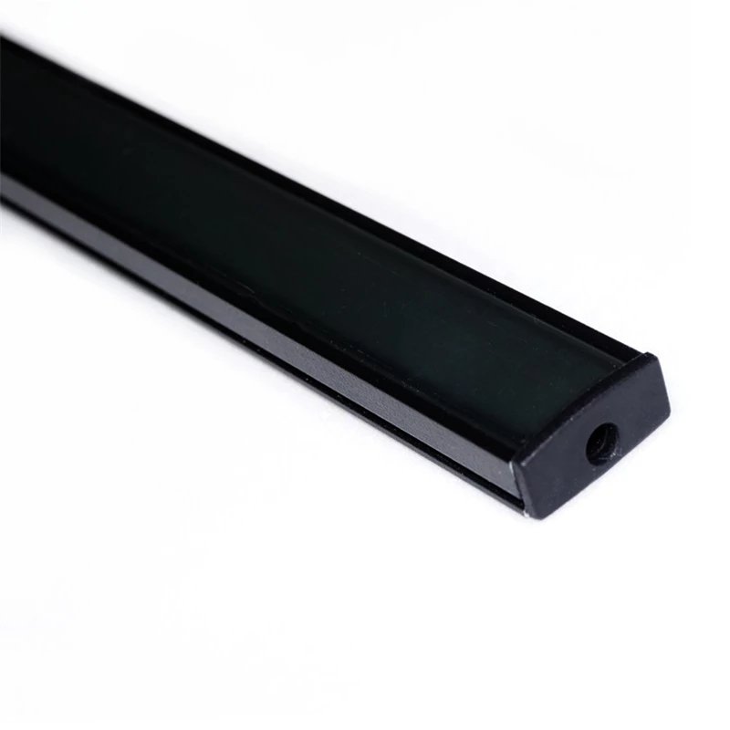 Simple U Flat 50CM 20 Inch Programmable Commercial Decor Surface Mounted Black LED Aluminium Profile Strip Light Channel