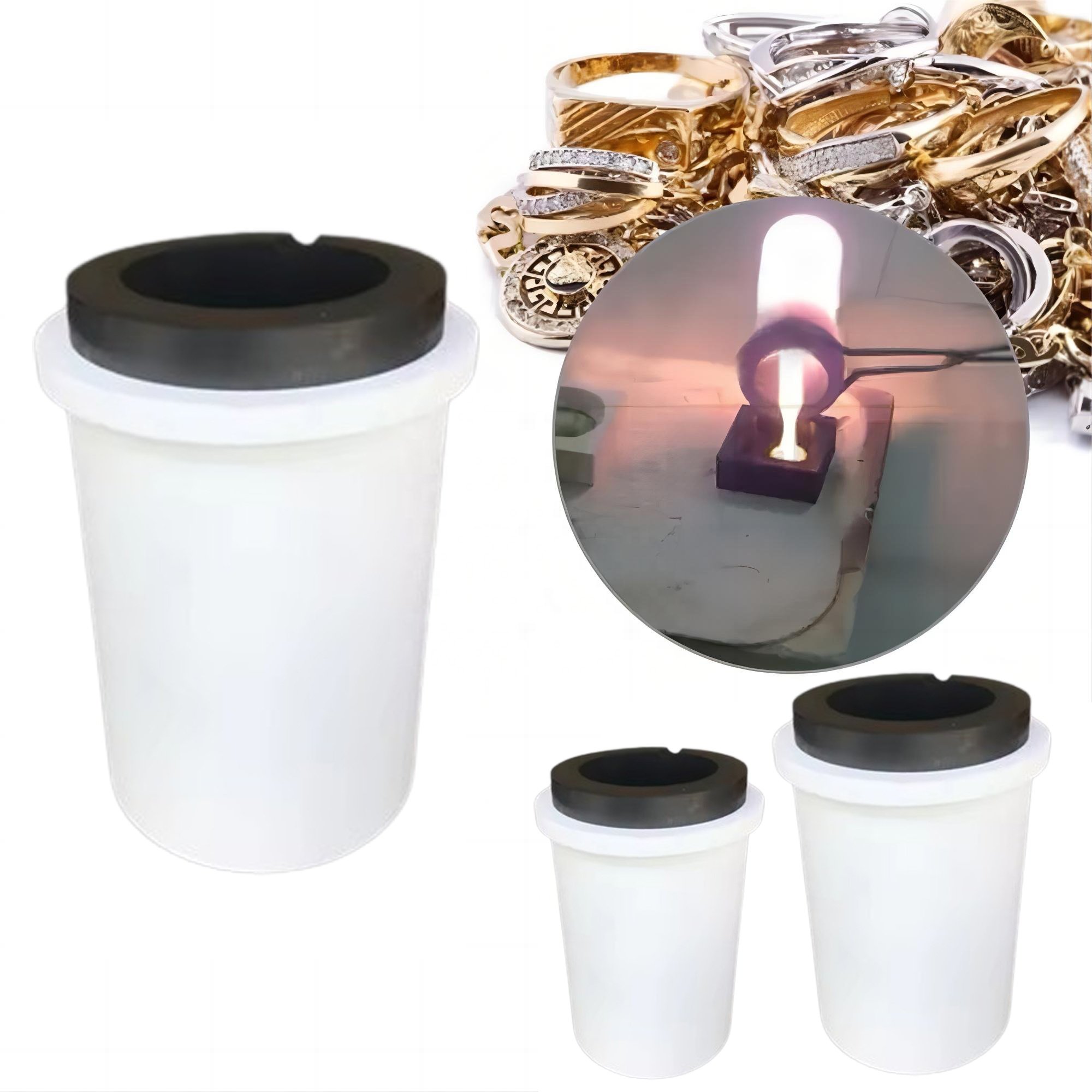 Customized 1kg 2kg 4kg 5kg 10kg Graphite Crucible with Quartz Sleeve for Copper Melting Furnace