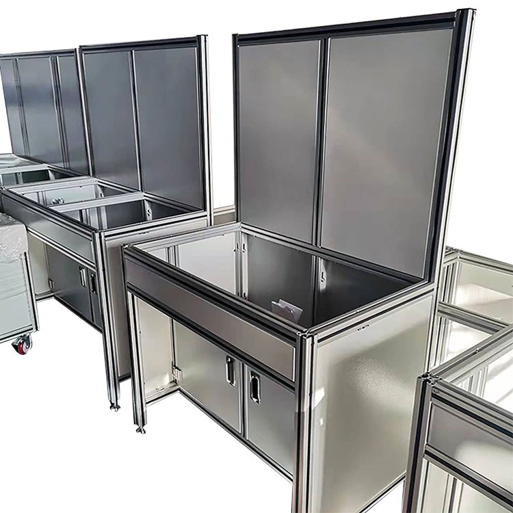 Custom Industrial Aluminum Profiles Frame Assembly Line Workbench Work Table