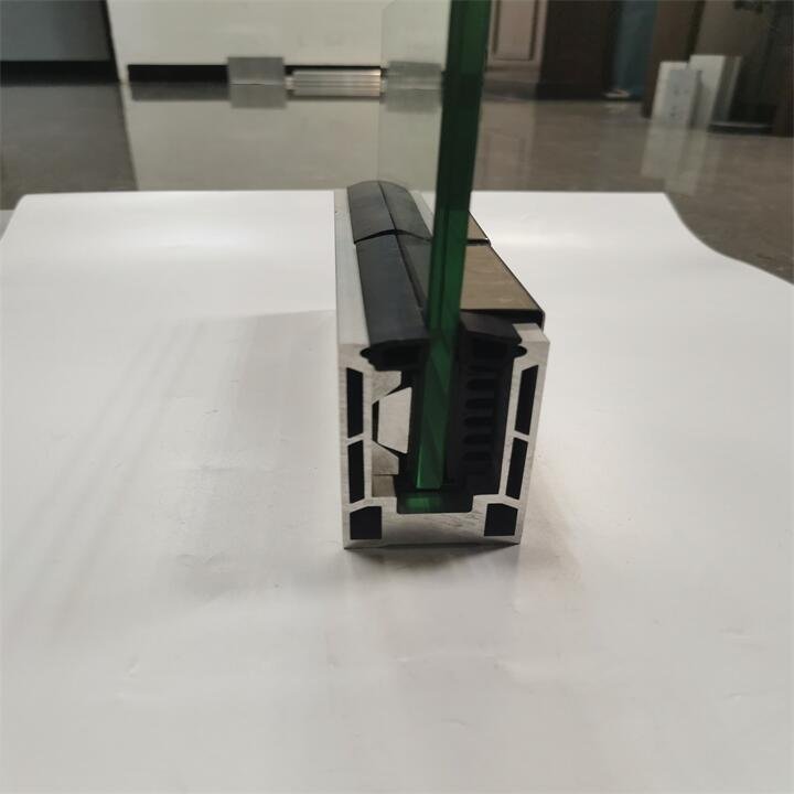 aluminum Glass Railing Clamp clip for hanging system Aluminum U-groove glass railing base profile