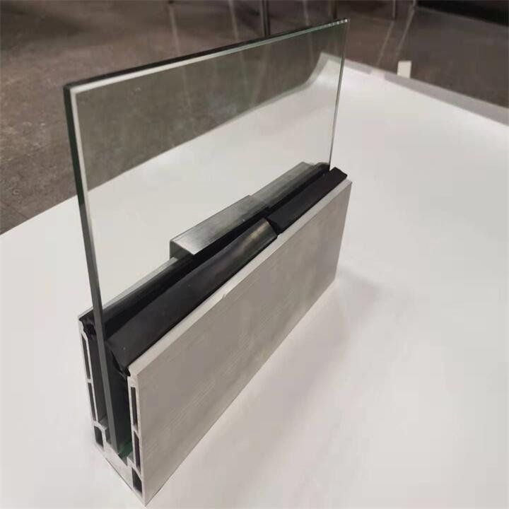 aluminum Glass Railing Clamp clip for hanging system Aluminum U-groove glass railing base profile