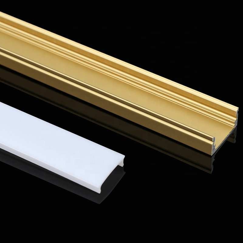 Gold color super thin led aluminum profile with PMMA diffuser for LED strip LED light