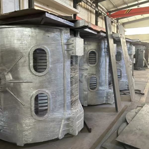 Industrial medium frequency induction electric crucible 150kg 250kg 500kg copper aluminium smelting furnace for casting