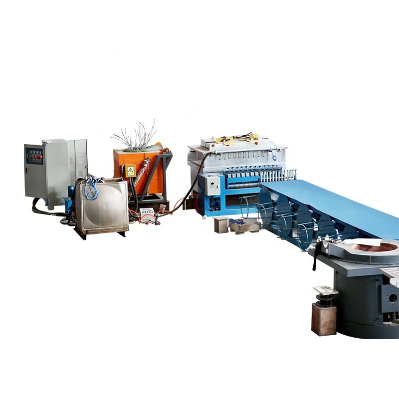 Scrap aluminum induction melting furnace 8-22mm Aluminum/copper wire AL rod production line machine aluminium casting machine