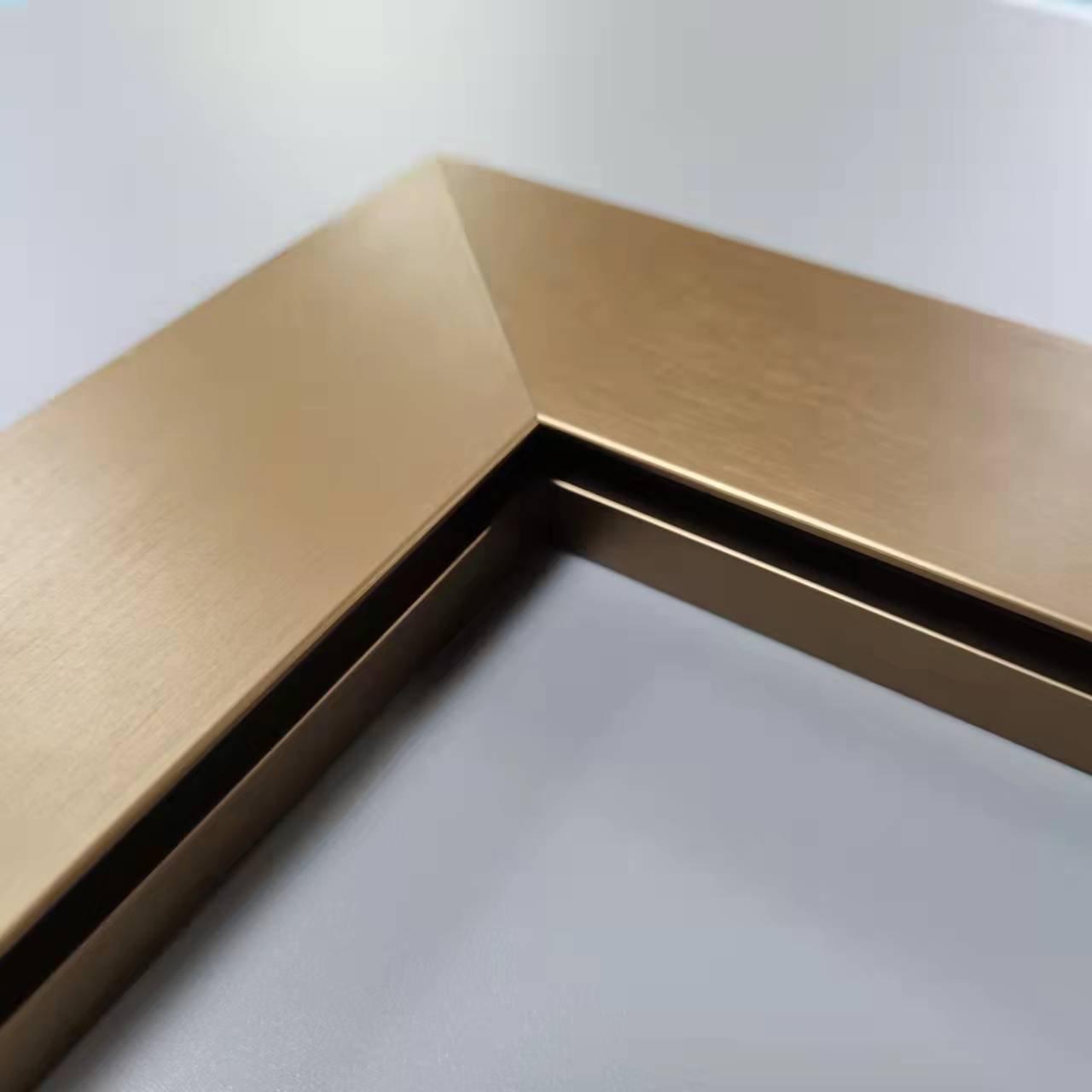 Foshan wardrobe cabinet glass door anodized aluminum metal door gold frame profiles