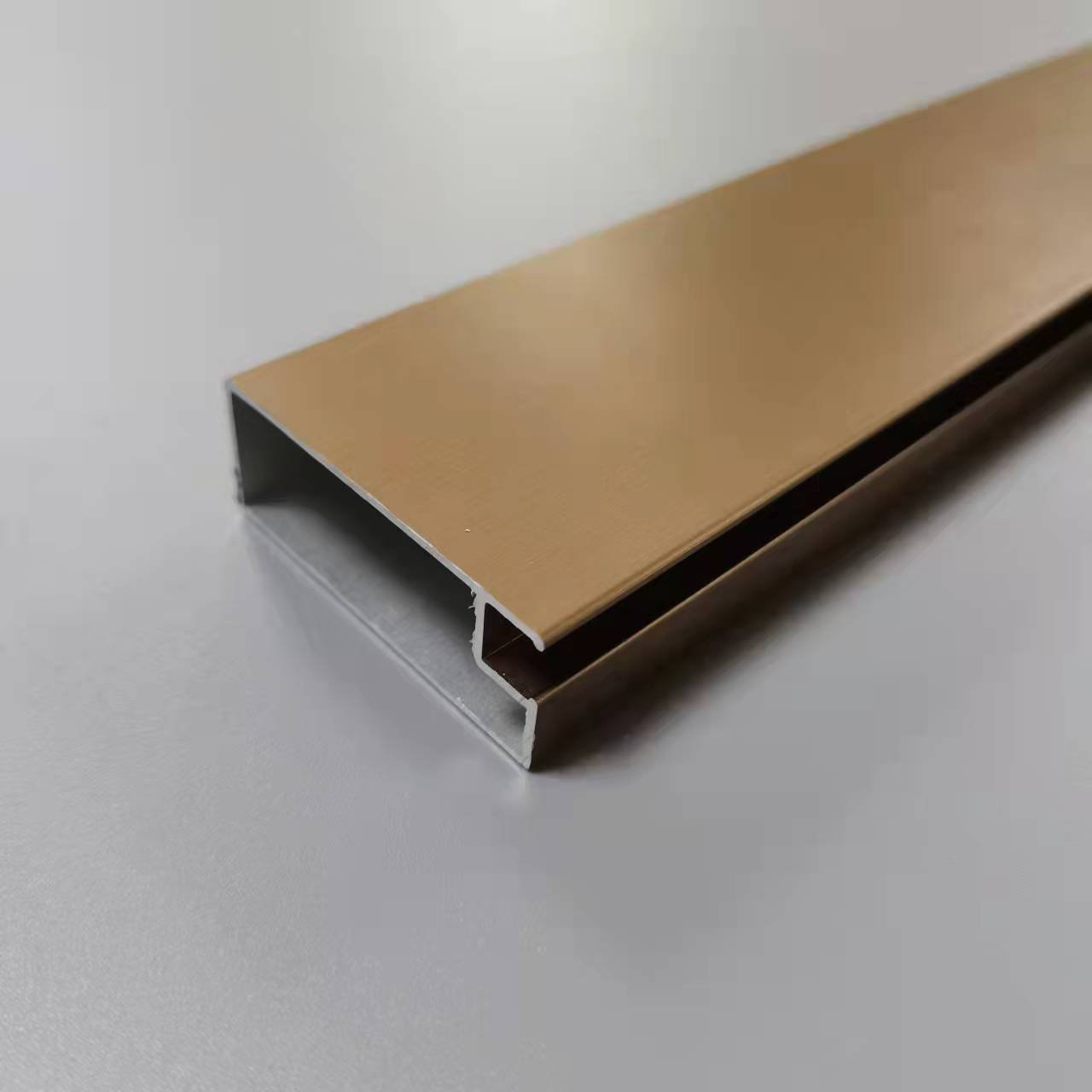 Foshan wardrobe cabinet glass door anodized aluminum metal door gold frame profiles