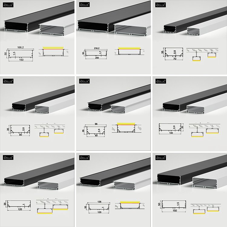 DGLUX New Design Welding Free Process Factory Customized Led Aluminum Profile Light For Surface Mount