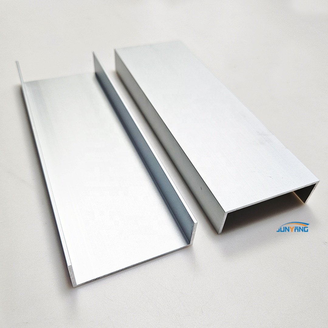 OEM 6061 6063 t5 t6 aluminum profiles supplier custom any size u-shape channel silver anodized aluminum extrus aluminum profile