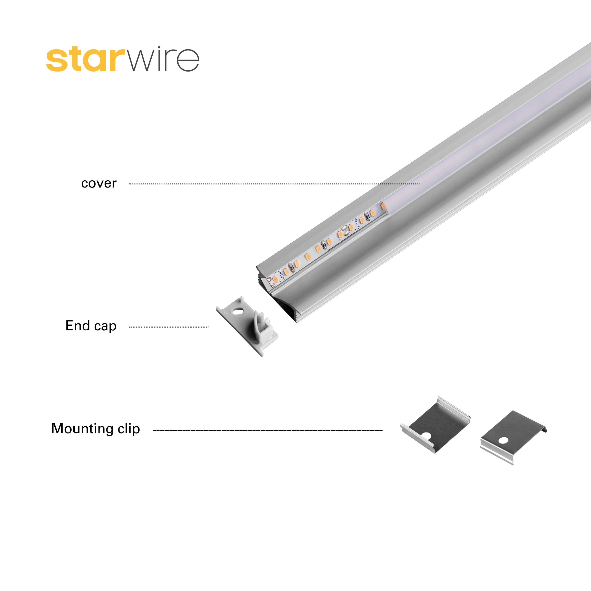China Factory Price Flat A2409 Oblique Shot Recessed Aluminum Led Profiles Strips Lights For Desk Bookshelf