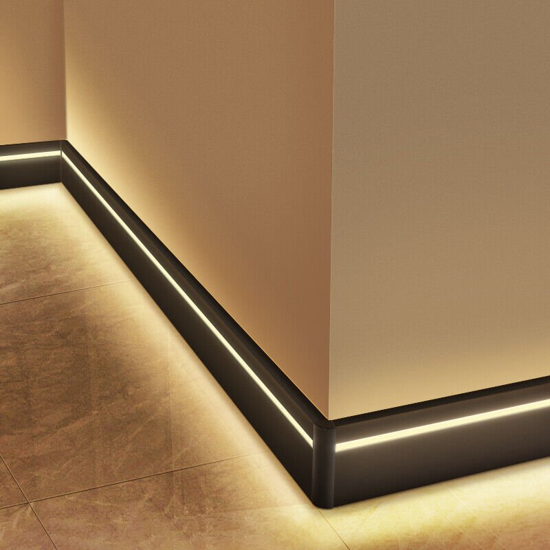 SDW198 Architectural Plaster Wall Lamps Skirting Board Line Drywall Aluminium Profile for LED Strip Trimless Baseboard Lighting