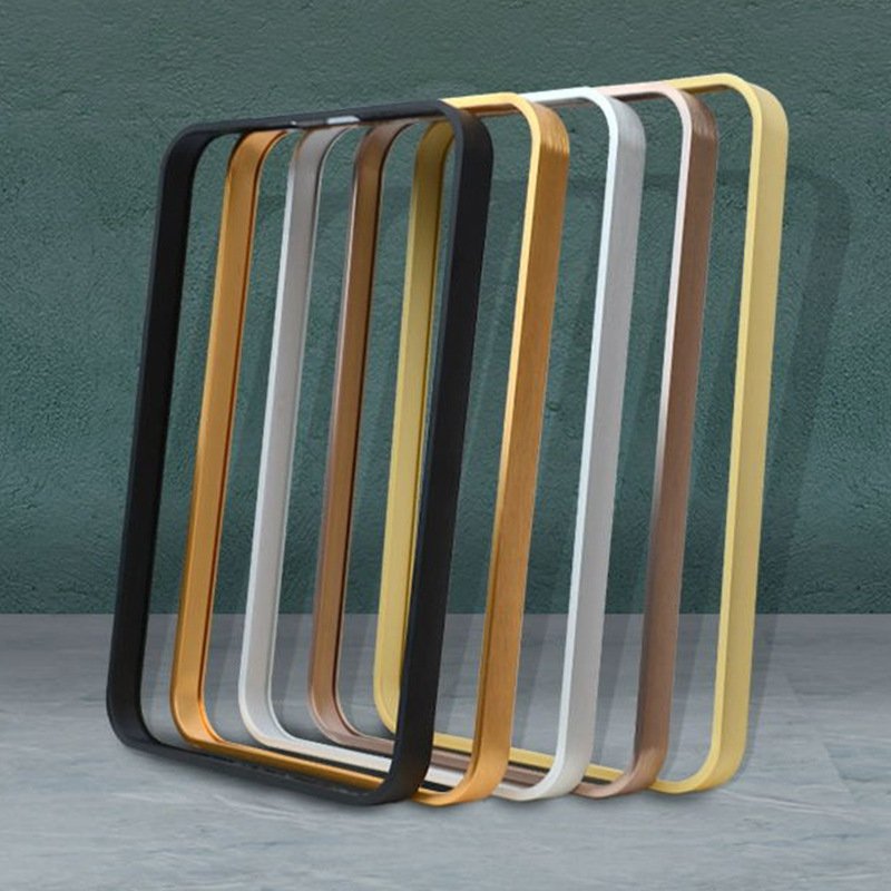 bending round square rectangle wall mounted picture photo mirror frame brush gold color customized extrusion aluminum profile