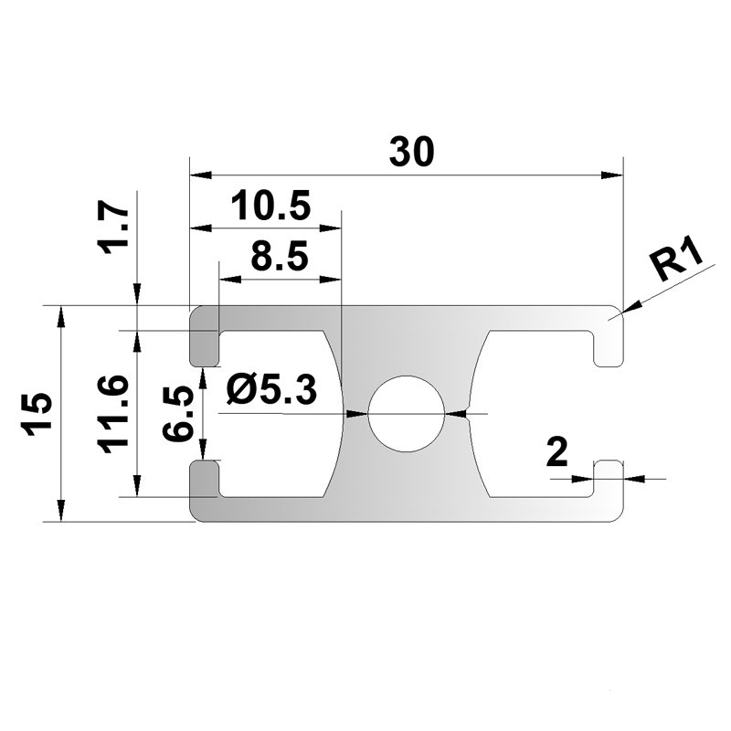 Aluminum profile 1530 GB aluminum profile 1530 G channel door and window frame material profile 1530