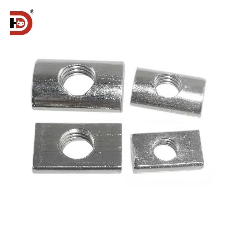 Aluminum profile fastening accessories, semi-circular nut, M6 M8 high hardness bar nut for aluminum profile rear installation