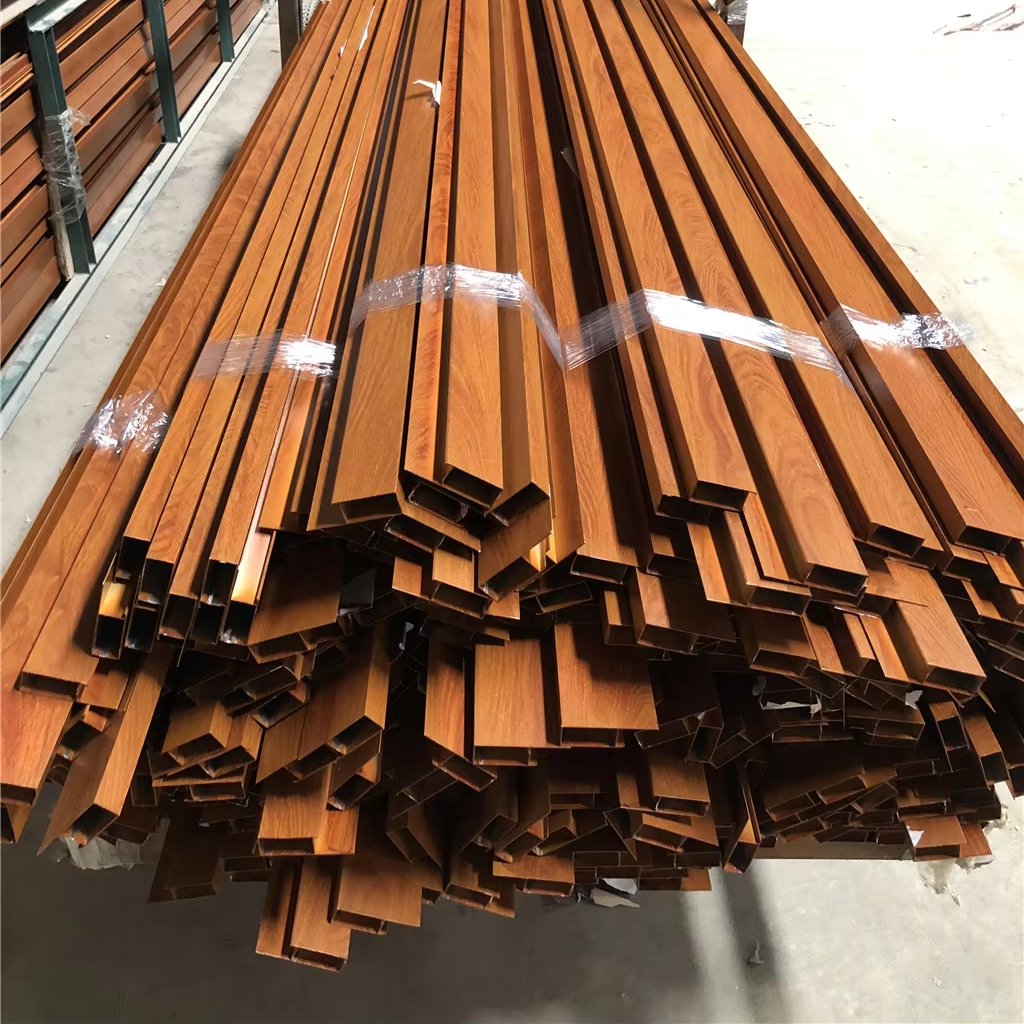 Wood Grain Aluminum Alloy Extruded Profile Aluminium Square Tube And Pipe