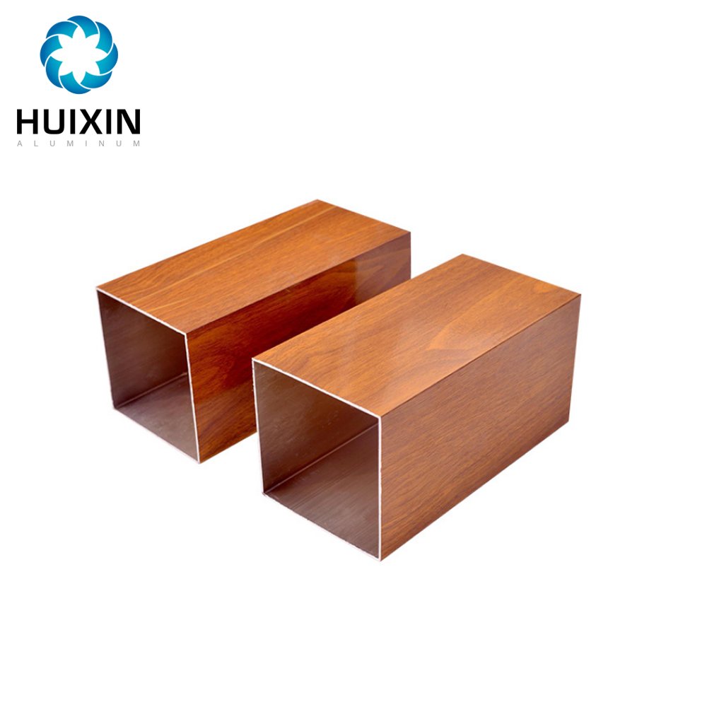 Wood Grain Aluminum Alloy Extruded Profile Aluminium Square Tube And Pipe