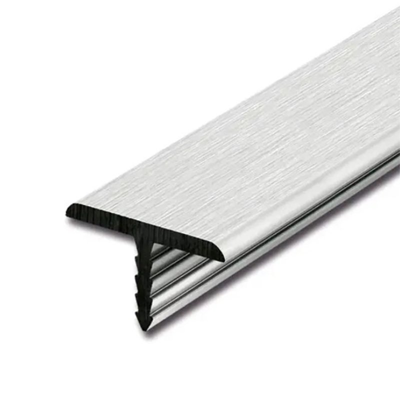 Aluminum T Shaped Extrusion Profiles Modern Advanced CNC Machining Custom Brushed Surface Decorative Trim